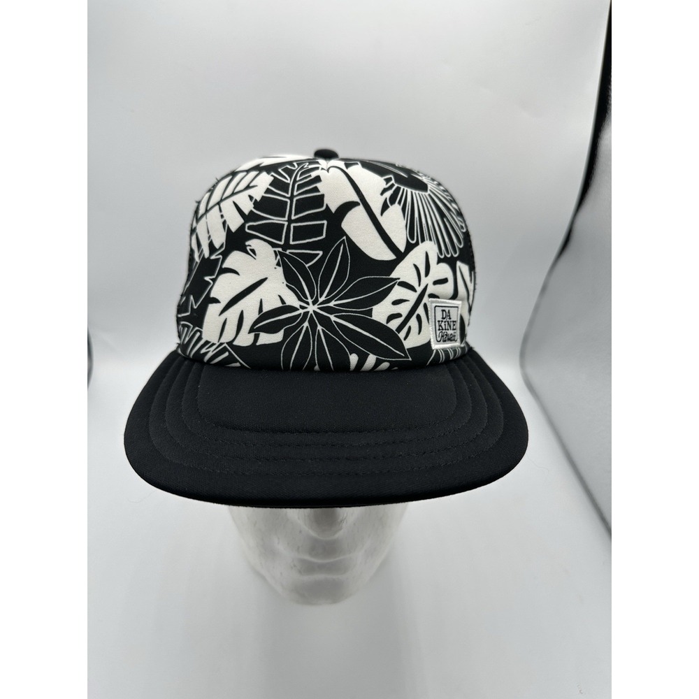 DA KINE‎ HAWAII Trucker Hat Floral Pattern Adjustable Snapback Black/White